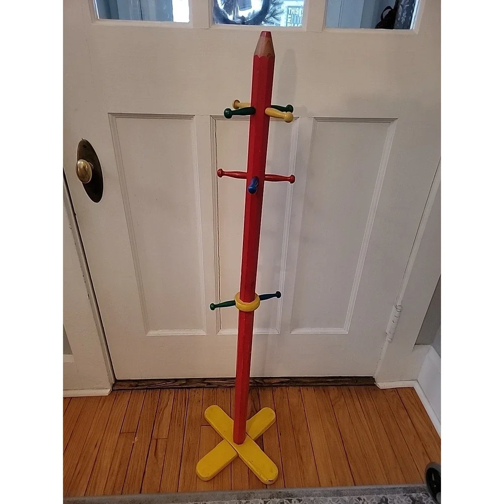Rare 1980's Pierre Sala Art Deco Pencil Memphis Style Coat Rack. Colorful